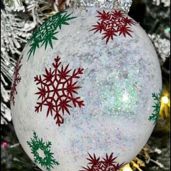 Christmas Ornament Gift| Boho Ornament| Glittery Vinyl Ornament| Personalized - Picture 2 of 4